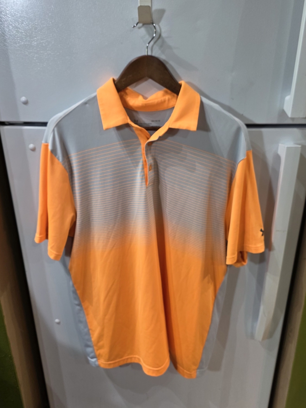 Under Armour Orange and Gray Gradient Men's Polo